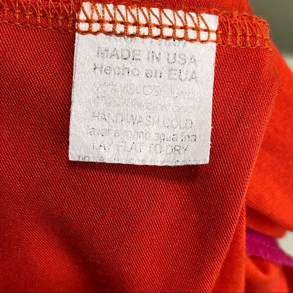 Collective Clothing Ruched Front Sleeveless Warm Colors Color Block Dress - Picture 5 of 7